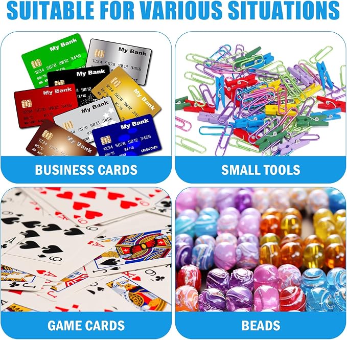 Playing Card Case Clear Card Deck Box Acrylic Playing Game Card Storage Holder Blank Business Card Organizer for Game Card Beads, Craft items, Coins, Jewelry Small Accessories (12)