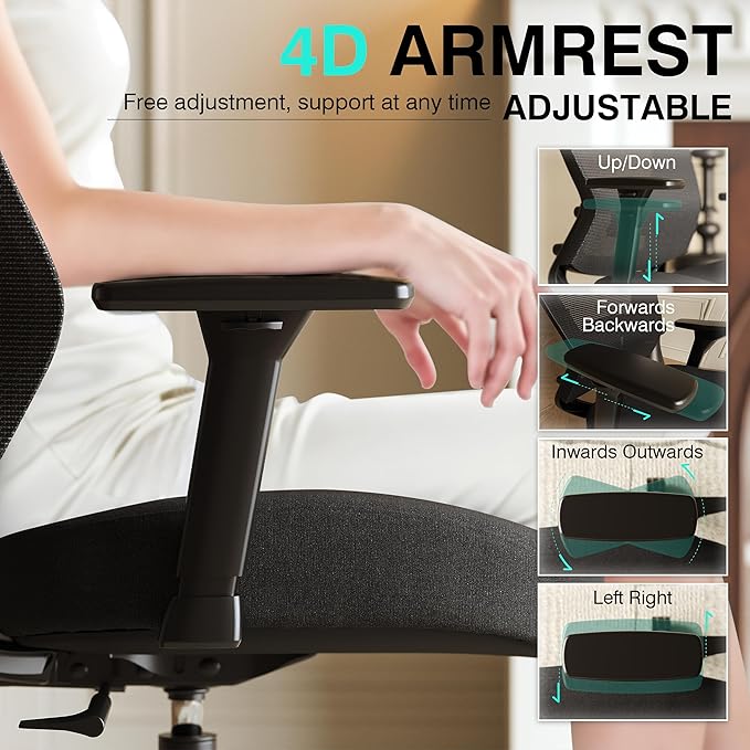 ELABEST Mesh Office Chair, Ergonomic Computer Desk Chair, Sturdy Task Chair-