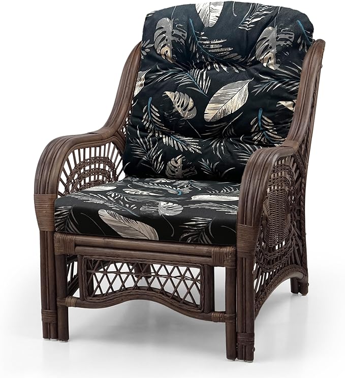 Malibu Lounge Living Accent Armchair Natural Rattan Wicker Handmade Design