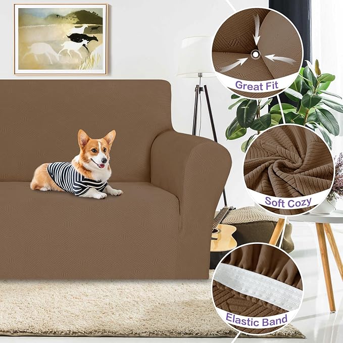 ZNSAYOTX Oversized Super Stretch Couch Cover, New Striped Sofa Covers