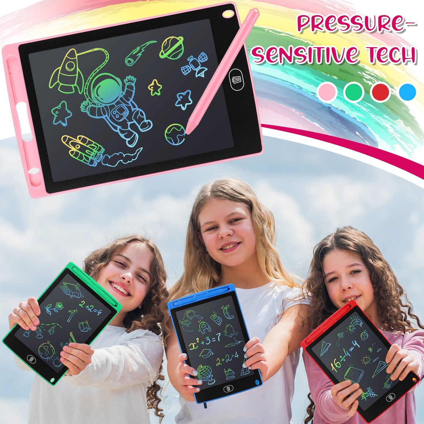 Zhehao 20 Pack LCD Writing Tablet for Kids: 8.5 Inch Colorful Drawing Doodle Boards - Reusable Erasable Doodle Board Educational Learning Toys Gifts for Toddlers Ages 3-8 Party Favors(Vibrant,Classic)