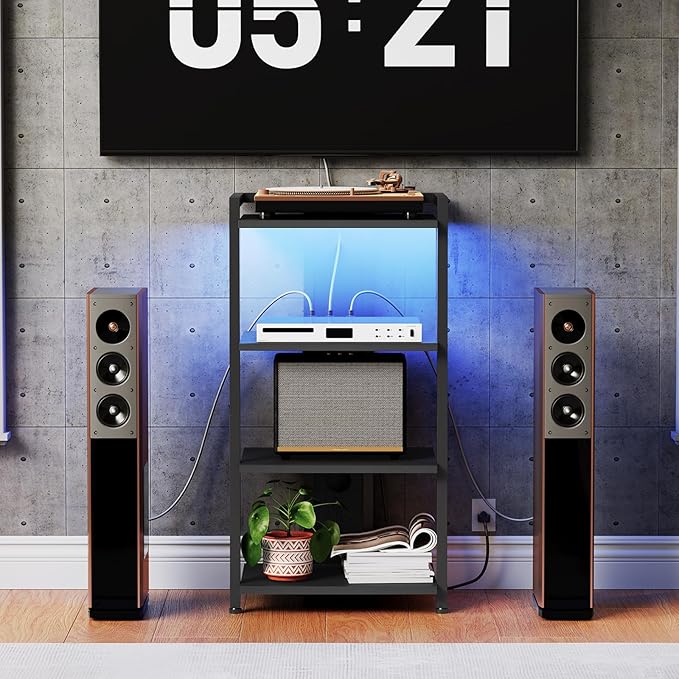 HOOBRO Game Console Shelf, 4-Tier Video Gaming Consoles Stand
