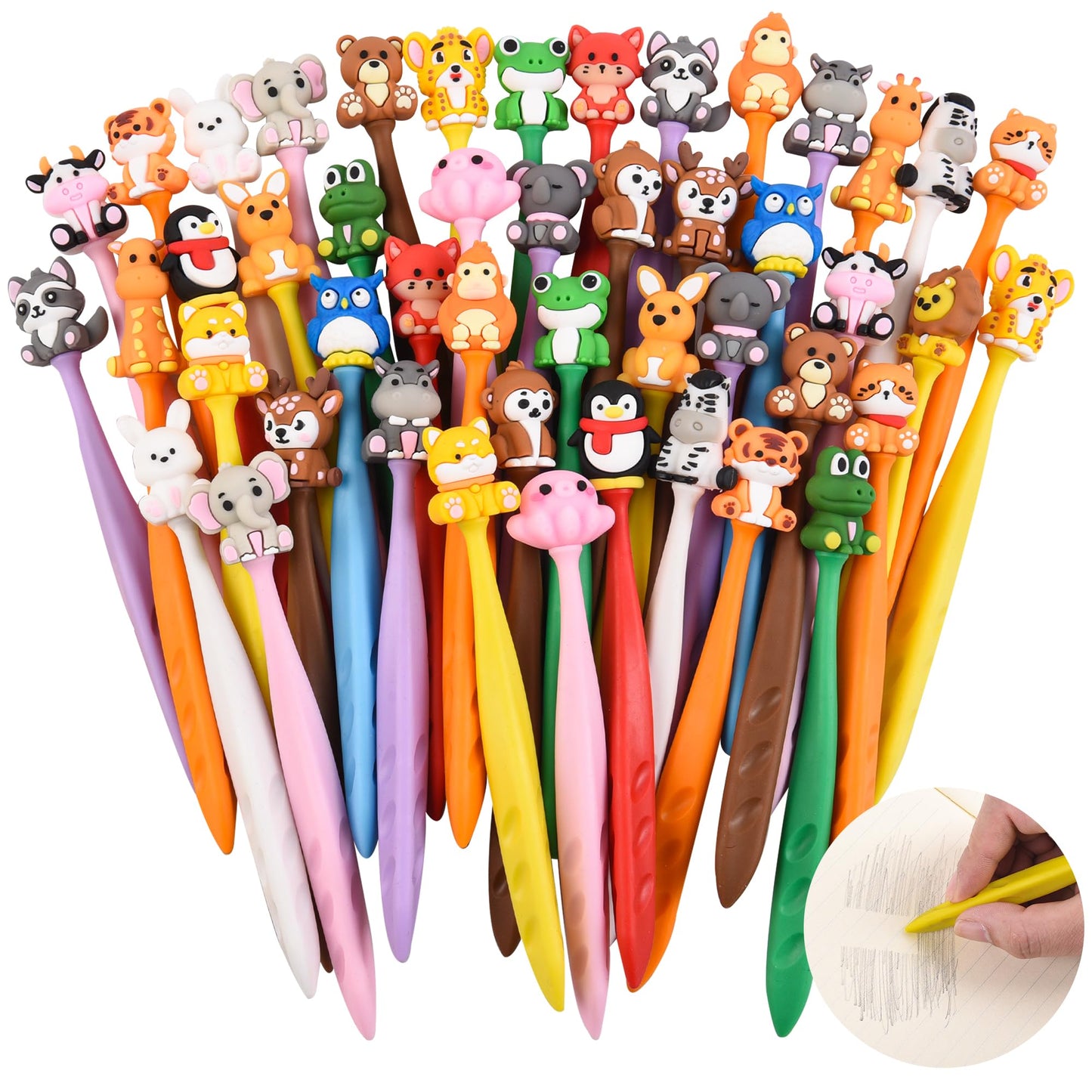 48 Pcs Cute Animals Bobblehead Eraser for Pencils Kawaii Erasers Cute School Supplies Fun Cartoon Erasers Back to School Supplies Birthday Classroom Gifts