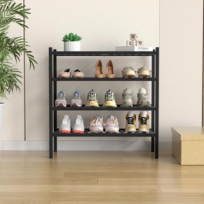 ROMGUAR CRAFT 4 Tier Bamboo Shoe Rack