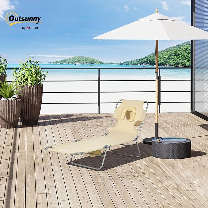 Outsunny Folding Beach Lounge Chair