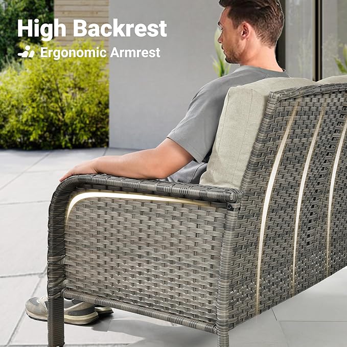 ovios 4-Piece Patio Furniture Set, Outdoor Wicker Sofa