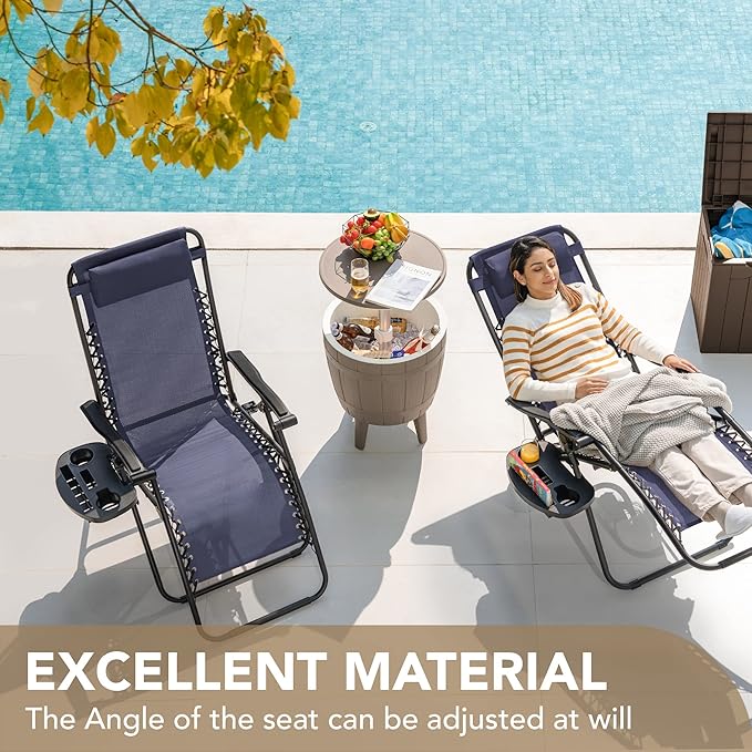 Devoko Patio Zero Gravity Chair Outdoor Folding Adjustable Reclining Chairs