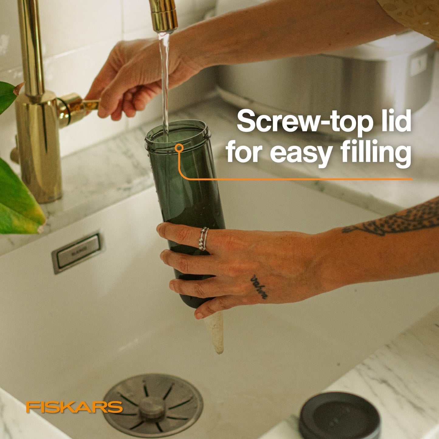 Fiskars Watering Spike for Indoor Plants, Self-Watering Device to Water Plants While Away, Continuous Hydration for Care on Vacation & Travel, Porous Ceramic Cone Stake for Slow Release, 11.75 oz