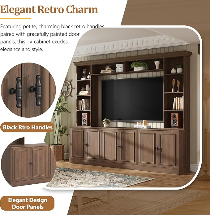 Merax 97.4" W Wall Unit Entertainment Center, TV Stand