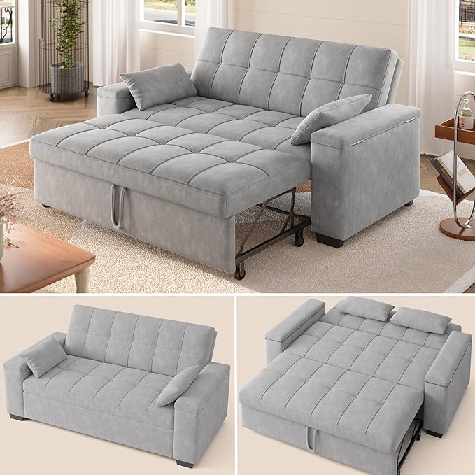 Gizoon Convertible Sofa Bed Futon, 70.9'' Sleeper Loveseat