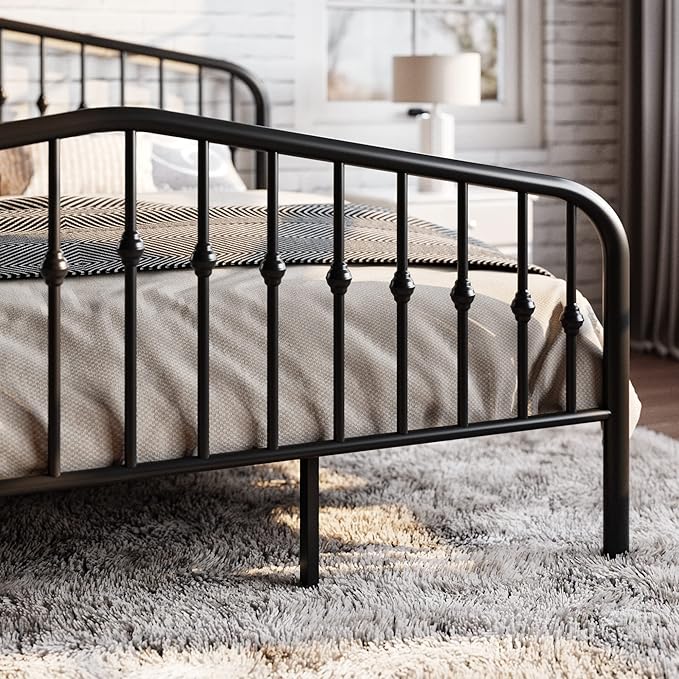 SHA CERLIN King Size Metal Platform Bed Frame