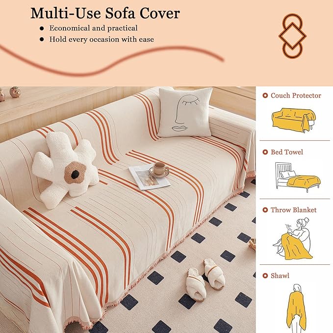 DREAMINGO Couch Cover Reversible Chenille Furniture Protector Sofa Covers
