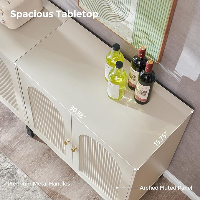 IFBUY Modern Sideboard Buffet Cabinet, Wooden Modular Coffee Bar Cabinets