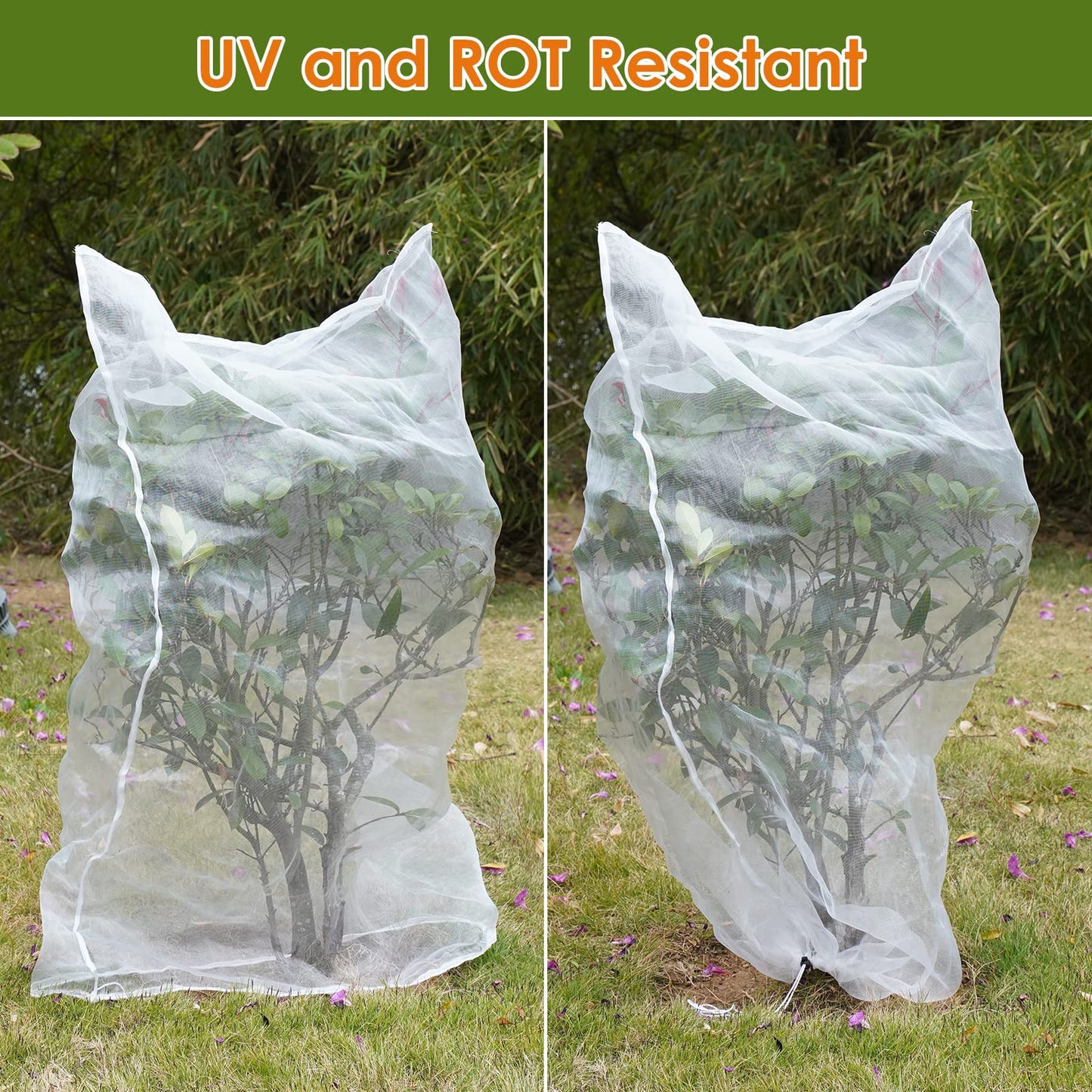 Mesh Plant Cover 3PCS,Garden Netting Mesh Outdoor,Netting for Tomato Plants,Garden Bug Netting Plant Cover,Bird Netting for Garden,Fruit Tree Netting (2.6 x3.2 ft)