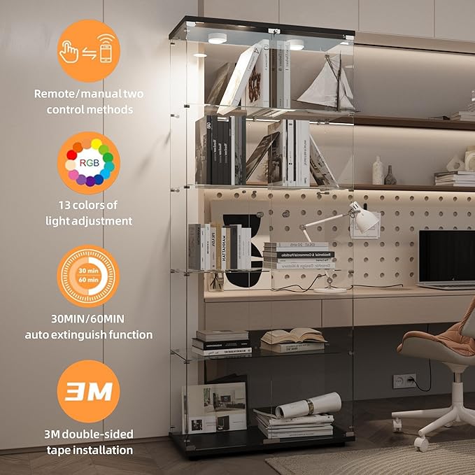 LFT HUIMEI2Y Glass Display Cabinet 5-Shelf