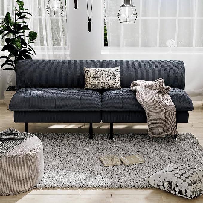 Ribilake 2 Sets 70" Futon Sofa Bed, 4 in 1 Multi-Function Couch Sleeper