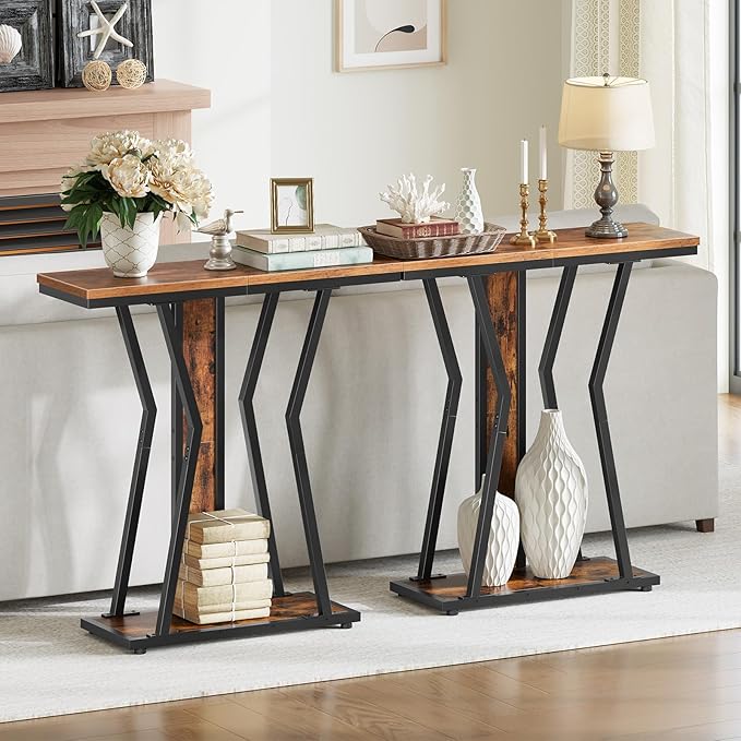 HOOBRO Narrow Console Table, 29.5" Small Entryway Table