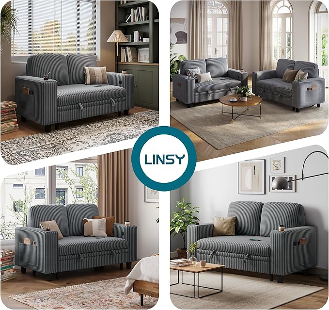 LINSY HOME Sectional Sleeper Sofa Pull Out Couches