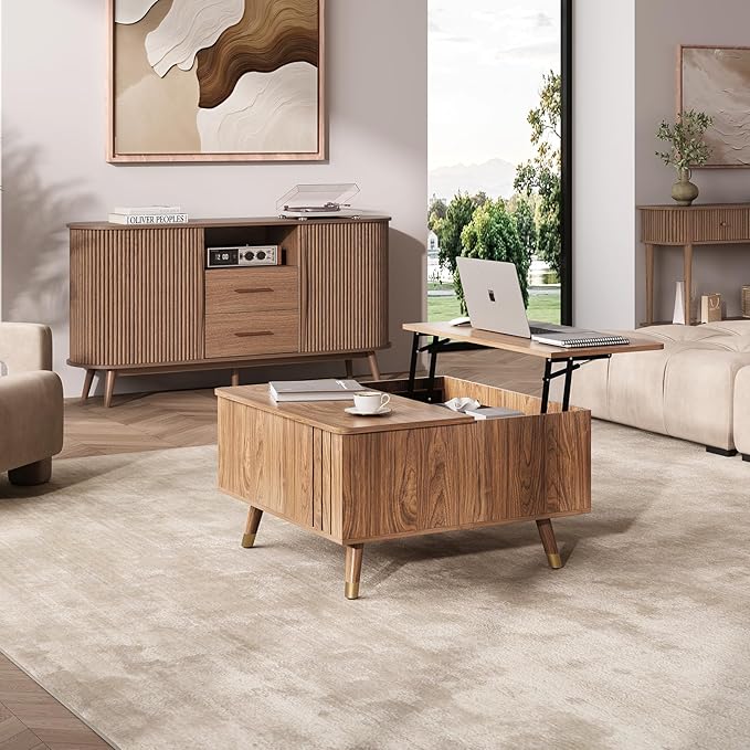 JOINICE 32" Square Lift Top Coffee Table