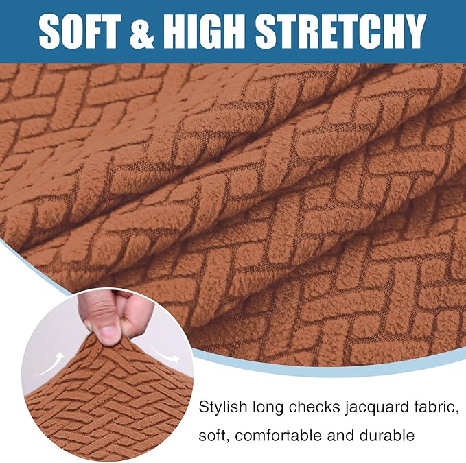 Smiry Waterproof Couch Cushion Covers, Stretch Jacquard Sectional Couch Covers