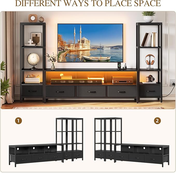 YITAHOME Modern TV Stands for 65 inch TVs, Entertainment Center