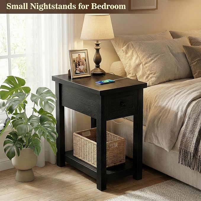 Armocity Narrow End Table with Charging Station