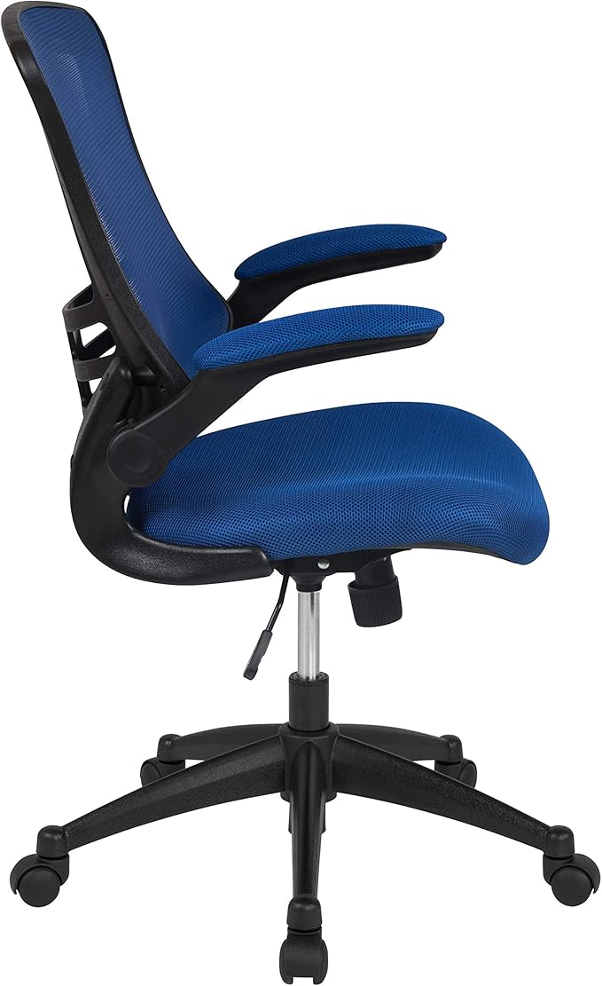 Flash Furniture Kelista Mid-Back Blue Mesh Swivel Ergonomic Task Office Chair