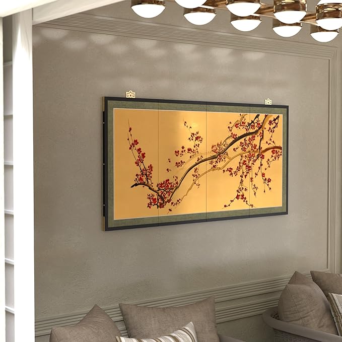 Oriental Furniture Plum Tree on Gold Leaf