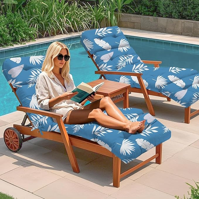 Outdoor Chaise Lounge Chair Cushion 75.1 x 22.8 x 4.7 Inches 100% Waterproof