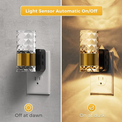 L LOHAS LED Night Light, Night Lights Plug into Wall, 10-Color RGB Change Nightlights,10/50/100LM Adjustable Automatic Nightlights Plug in with Dusk to Dawn Sensor for Room Bathroom Hallway