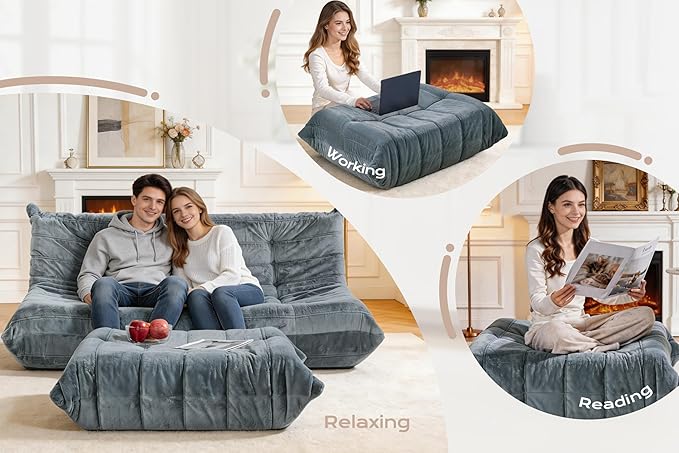 Bean Bag Pouf Ottoman, Foot Stool, Foot Rest
