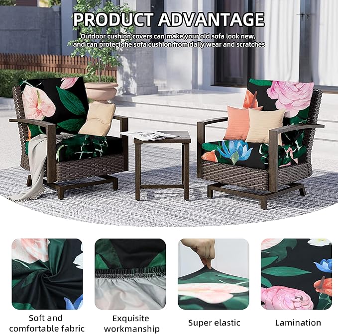 Outdoor Cushion Covers Set, Replacement