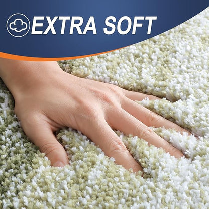 OLANLY Bathroom Runner Rugs Mat 47x17, Extra Soft Absorbent Microfiber Bath Rugs, Rubber Backing, Quick Dry, Washable Long Bath Mats for Bathroom, Tub and Shower, Home Decor Accessories, Dark Green