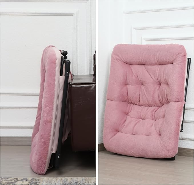 Comfy Saucer Chair for Adults, Soft Faux Fur Bedroom Chair, Accent Dorm Chairs