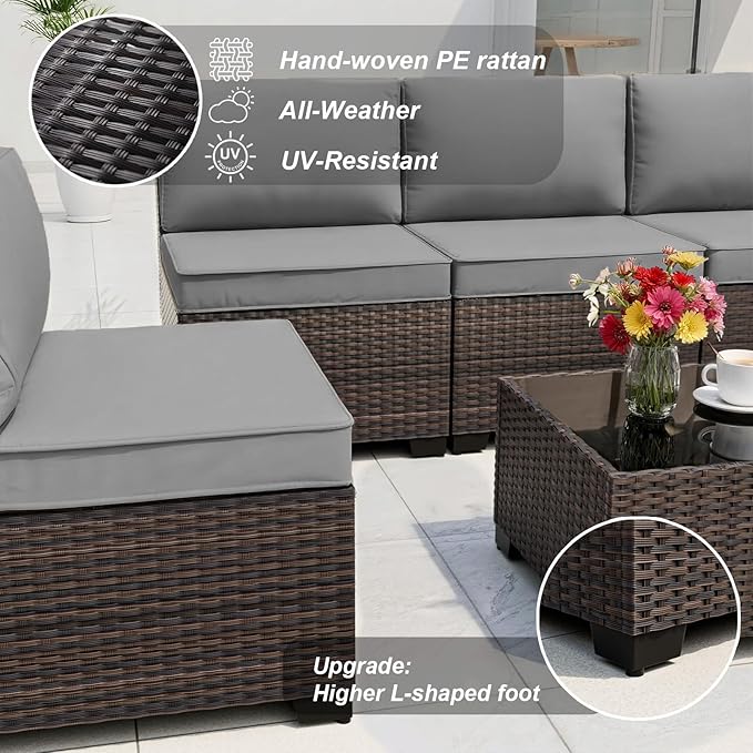 ALAULM 10 Pieces Patio Furniture Set