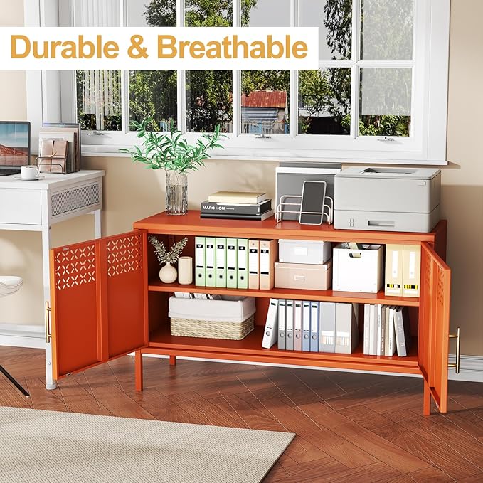 GDNVBRDS Metal Storage Cabinet, 2-Door Short Locker Cabinets
