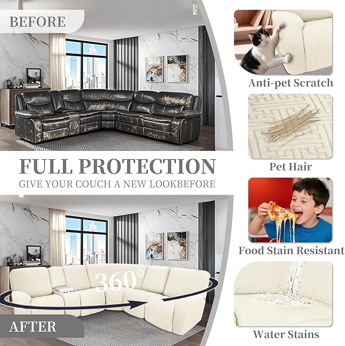 100% Waterproof Sectional Recliner Couch Covers