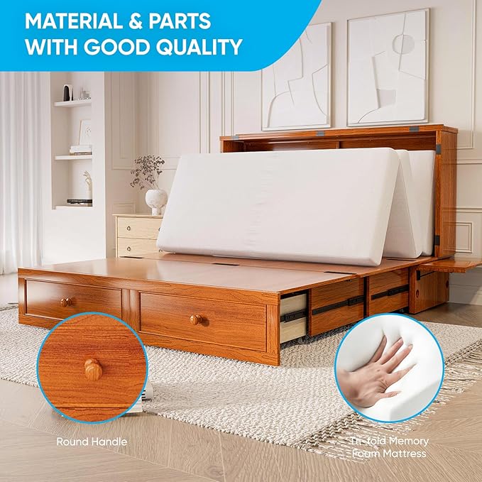 Mjkone Murphy Bed Queen, Cabinet Murphy Bed