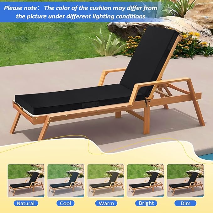 Basic Beyond Chaise Lounge Cushions Outdoor, 3-Layer Waterproof Outdoor