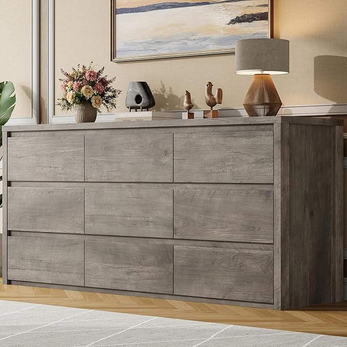 GarveeHome 9 Drawer Dresser for Bedroom, Wide Modern Chest of Drawers, Large