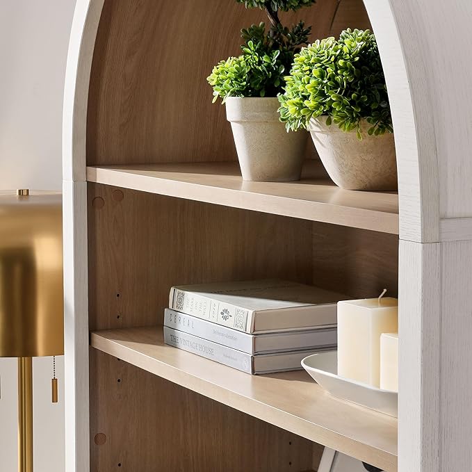 Modway Nolan Tall Arched Storage Display Cabinet in Ivory