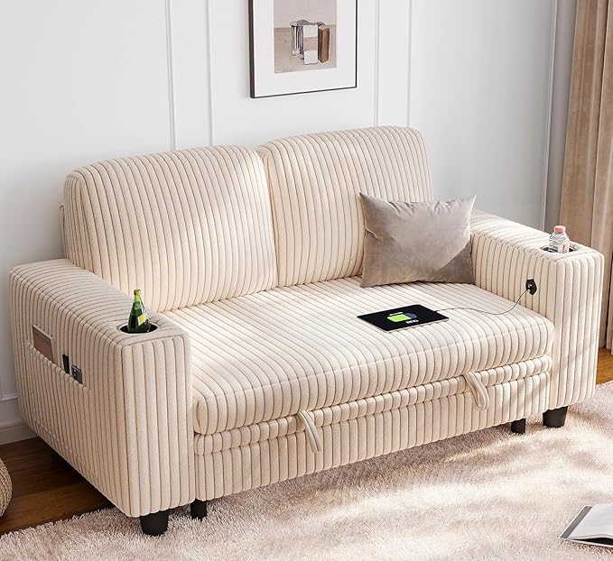 LINSY HOME Loveseat Sofa with Storage