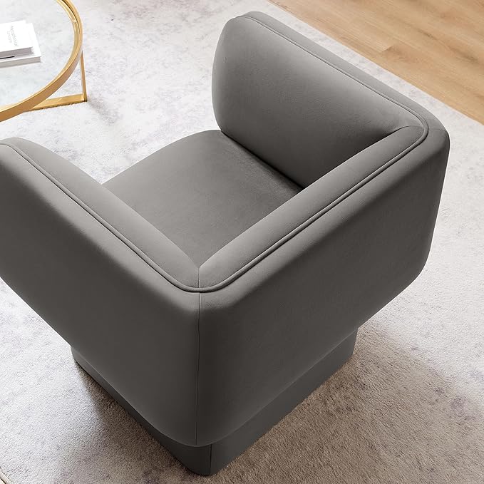 Modway Tate Performance Velvet Accent Chair in Storm Gray
