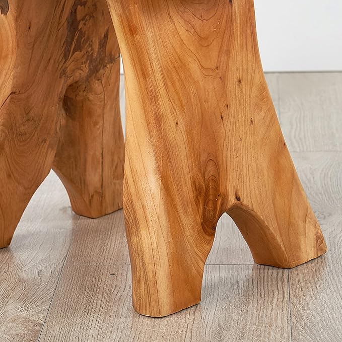 Greenage Cedar Roots Wooden Stool Naturally Shape 10" x 13.5" x 12.2" H Wood