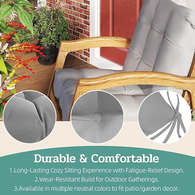 Outdoor Chair Cushion, High Back Soft Seat Pad