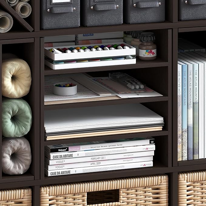Furinno Cubicle Cube Insert, 3-Shelf Cube Organizer, 3-Tier Shelf Accessory