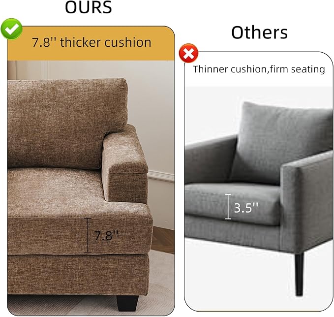 Oversized Living Room Chairs Set of 2, Comfy Accent Chair