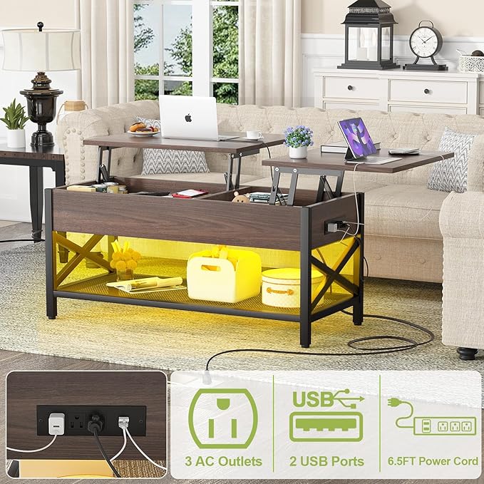 Aheaplus Coffee Table, Lift Top Coffee Table