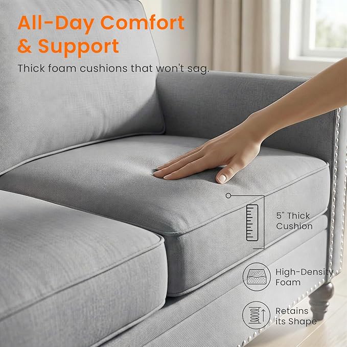 Living Room Sofa Sets 2 Piece, Modern 3 Seater Sofa and Loveseat Couch Sets