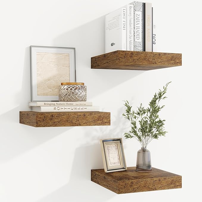 fuqing Floating Shelves for Wall, Wall Mounted Wood Floating Shelf